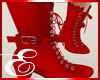 LACE BOOTS, RED