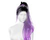black purple long hair