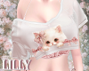 meow tee white pink