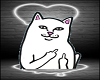 Cat w Attitude cutout Heart Background