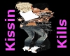 kissing kills sticker