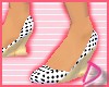 ~D Blk dot wedge heels