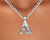 Letter A Necklace Silver