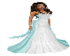 Aqua and White Gown
