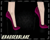 high-heeled purple shoe