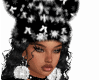 Blk Wh fur cap with ears