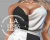 Black and white gown
