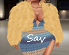 Dress/Fur-Blue/Gold