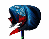 Blue Black Bandanna Hair