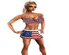 US Flag Pleated Skirt