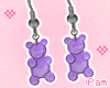 p. gummy purple earrings