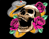 Skull Roses Snake Art