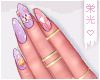 ❥ Kawaii nails+rings