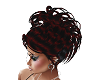 Twisted red/black updo