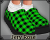 [JR] Plaid Green Slipper