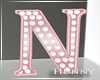 H. Pink Marquee Letter N