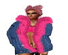 Jean coat Pink Fur Trim