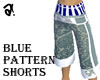 a!| Blue Pattern Shorts