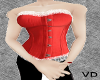 Red corset W lace trim
