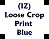 (IZ)  Crop Print Blue