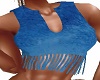 Mini Blue Fringed Crop T