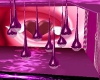 falling purple lamps