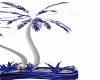 blue night's palm tree