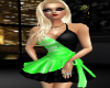 green & black dress