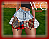 DW PLAID LT DENIM SKIRT