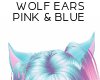 Wolf Ears Pink Blue