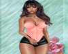 7ly Peach Denim Corset