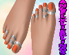 Orange Nails Feet