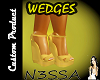N!Golden Wedge Shoes