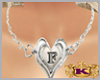 F Necklace Silver Heart