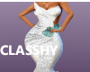 [C]Glam Gown Wht/Teal