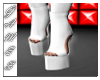 ~S White Latex Boots