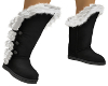Black Boot White Fur {F}