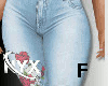 ! SKULL ROSE DENIM FLARE