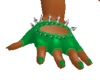 Green Spiked Gloves