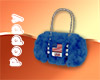 USA fluffy bag blue