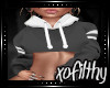 |xo| Grey Crop Hoodie