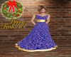 holiday gown blue & gold