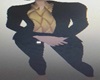 black & gold pants suit