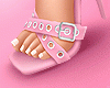 $ Pink Buckle Sandals