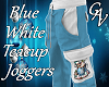 BLUE/WHT TEACUP JOGGERS