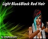 Light Blue&BlackRed Hair