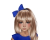 cute in blue hair bow