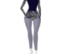 blue safari skirt set