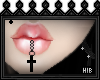 [HiB] Cross Lip Piercing