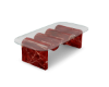 Red Marble Glass Top